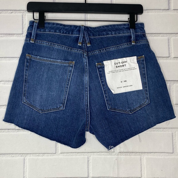 New Good American Cutoff High Waist Denim Shorts size 26 - Picture 6 of 9